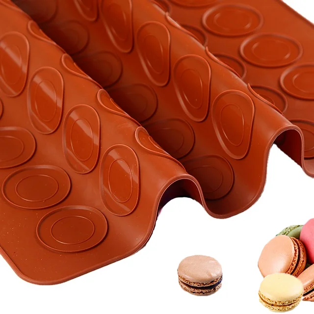 Új 30/48 Lyukú Macron Szilikagel-Torta Penész Csúszásgátló Anti-Scald Multifunkciós Csokoládé Színű Sütő Szőnyeg Cukorka - Image 5