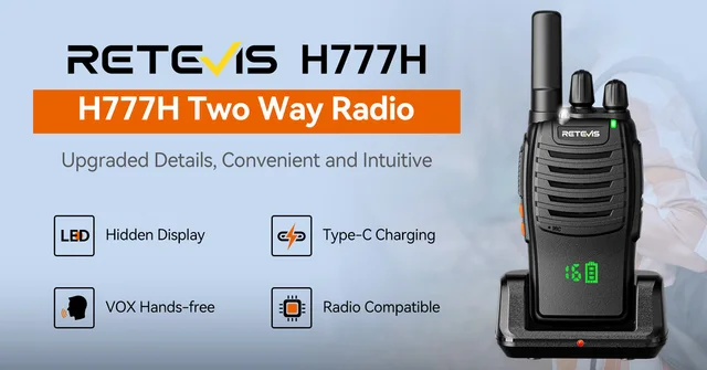 Walkie Talkie Retevis H777H - 6 Pezzi, Batteria 19H, VOX, Caricabatterie 6 Vie, Per Scuola E Lavoro - Foto 6
