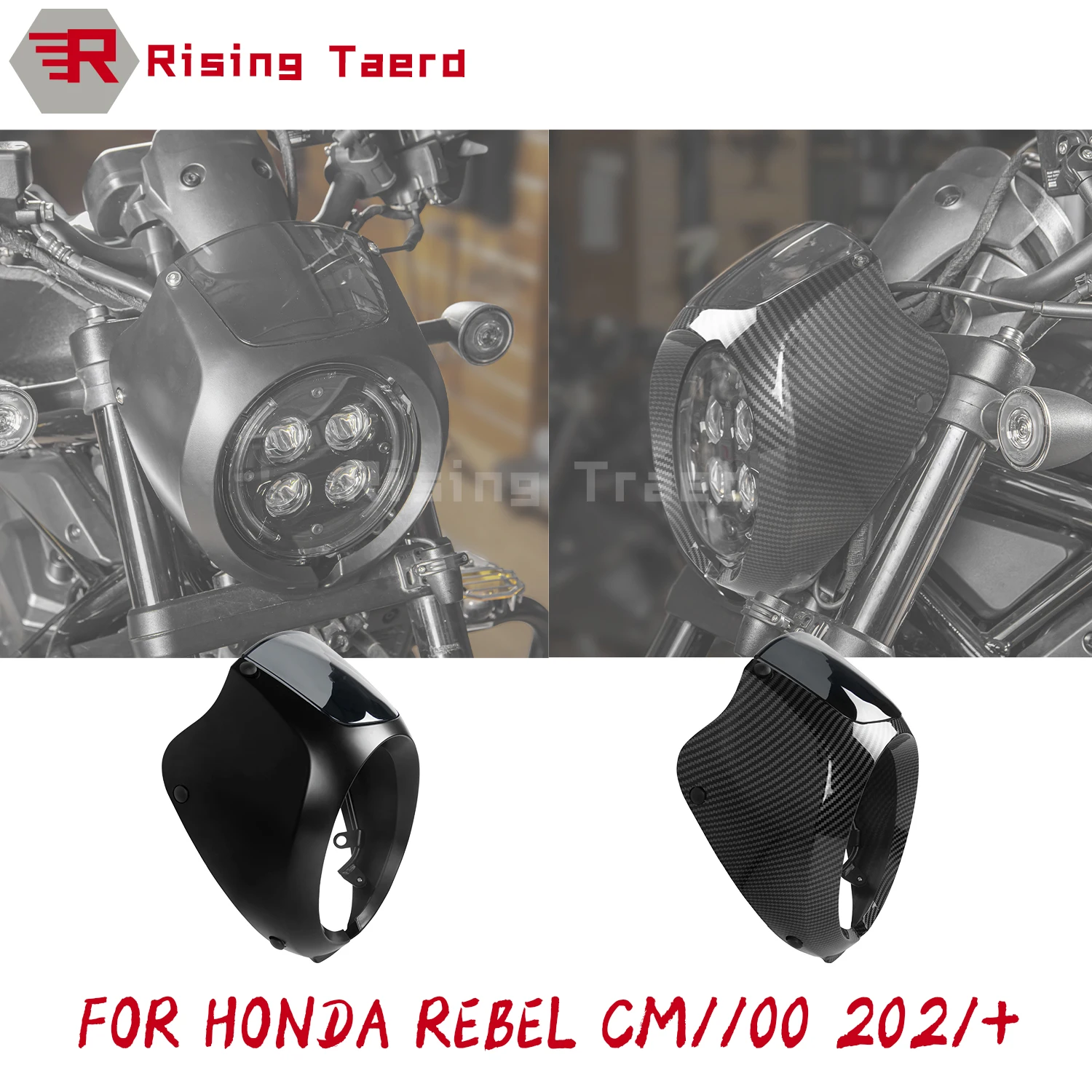 Motorcycle Headlight Fairing Front Cowl Cover Mask For Honda Rebel