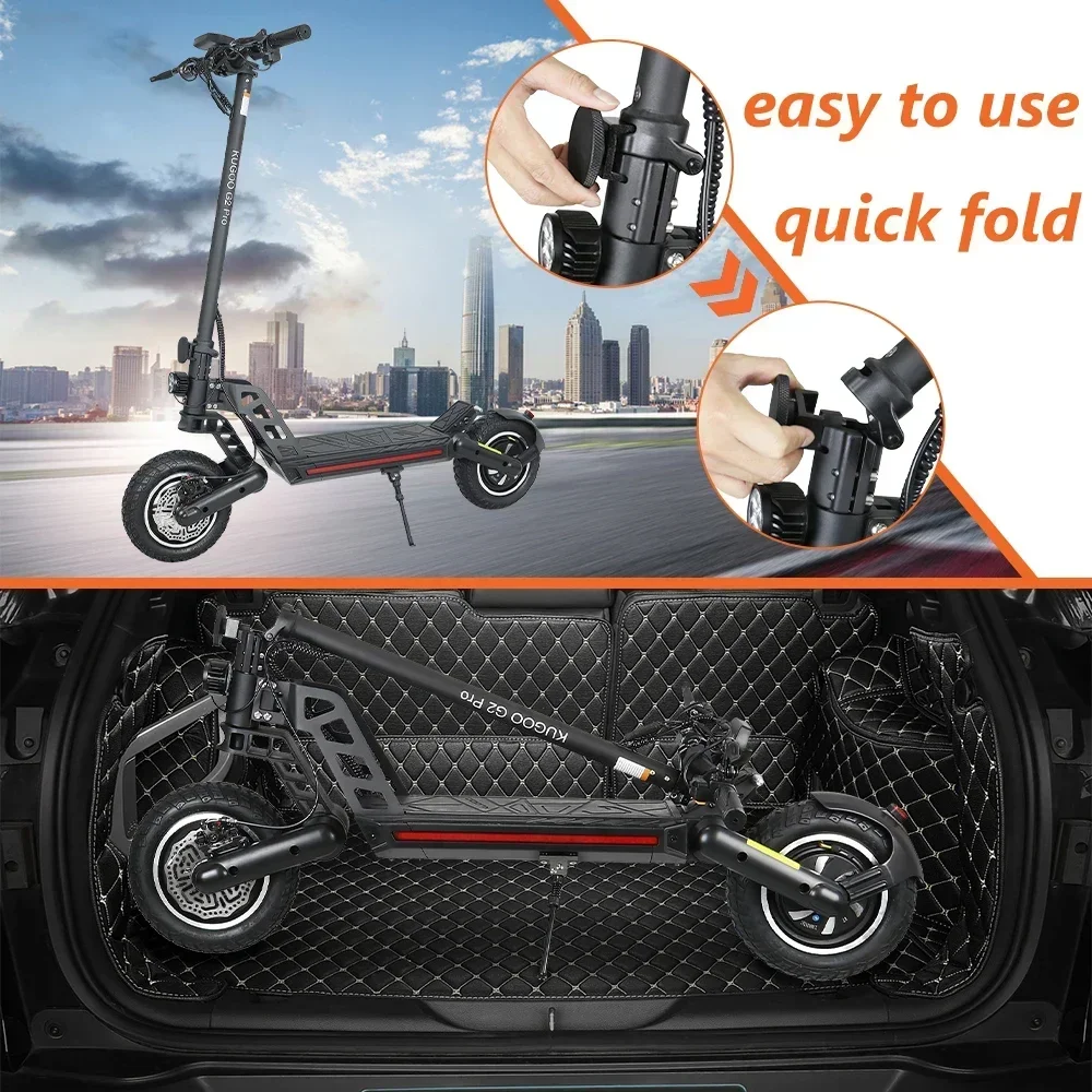 Electric scooter LED KUGOO G2 PRO 800W 48V15AH Escooter Max Speed 45km/h Max Mileage 45km Load 130KG Double-hung Folding