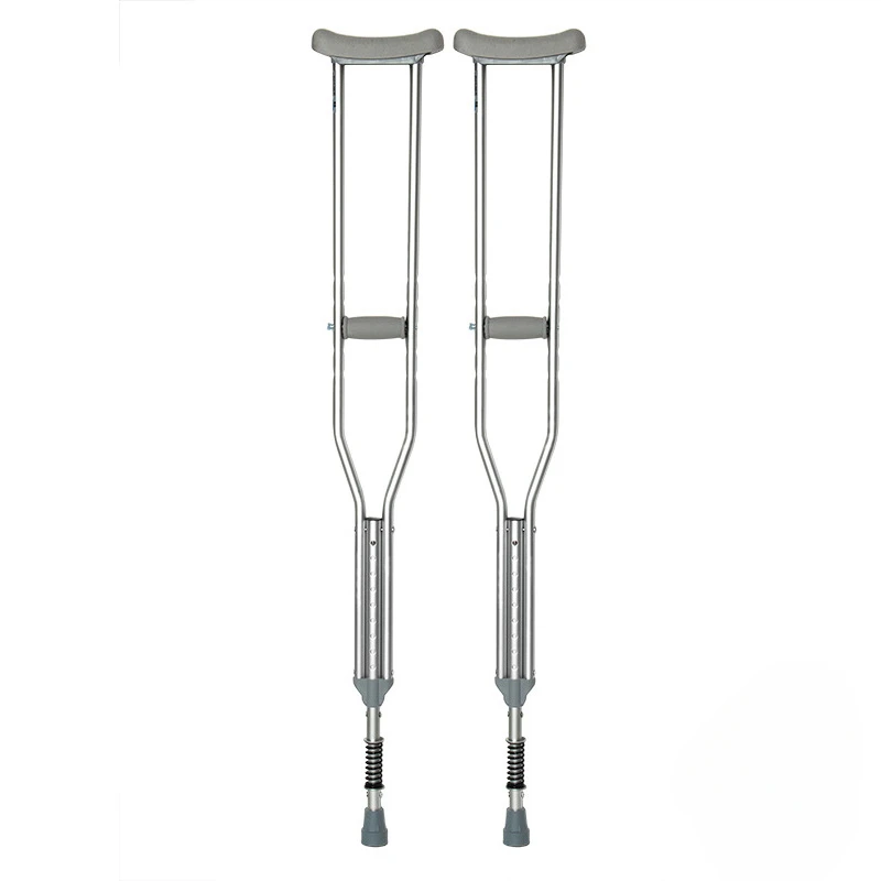 

Aluminum alloy underarm crutch with spring shock absorption and anti-slip crutch for adult fracture walker