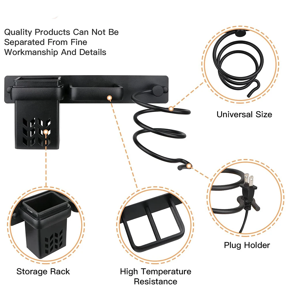 Hair Dryer Holder Rack Wall Mounted Storage Box Hair Straightener Holder Organizer Storage Multi-Functional wall file holder
