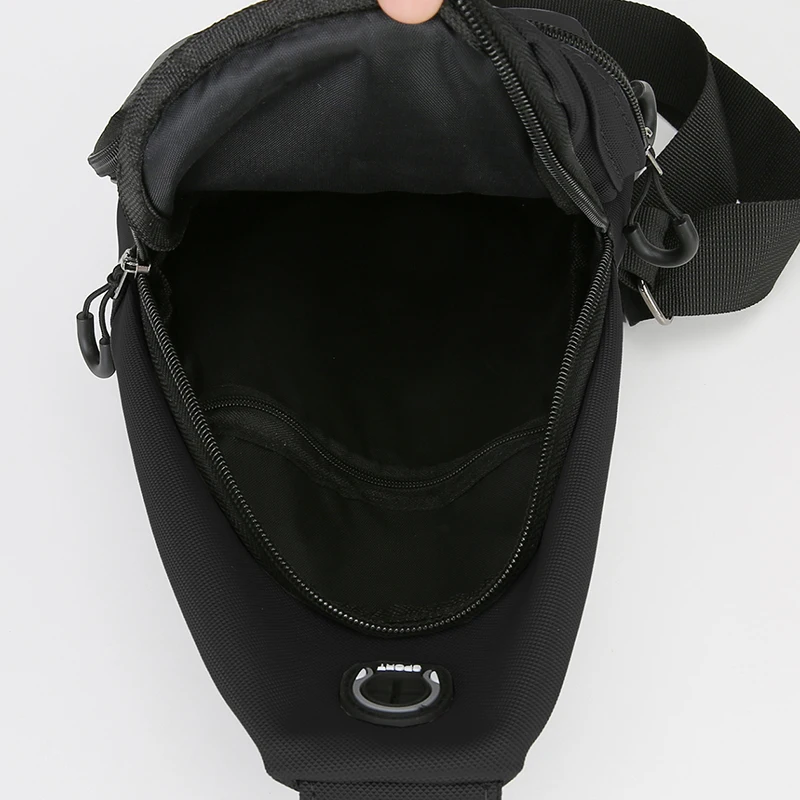 Men's large capacity chest bag, chest bag, adjustable shoulder strap, hands-free, suitable for gym and travel - outdoor sports b