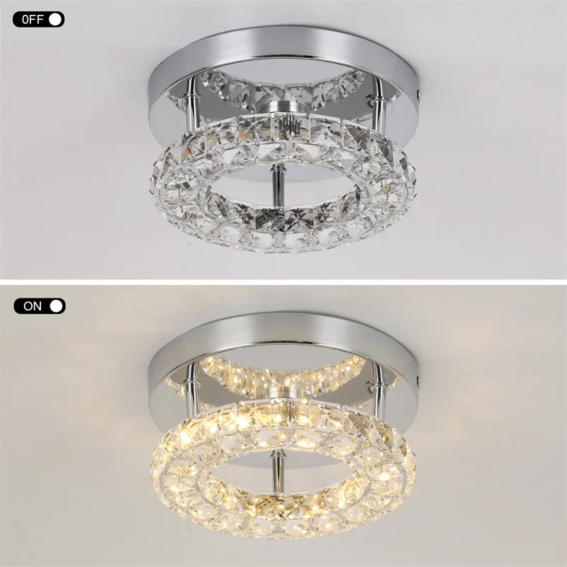 Modern Crystal Led Chandeliers Lighting For Bedroom Lustre Corridor Cloakroom Ceiling Lamp Luminaire For Dining Room Pendant