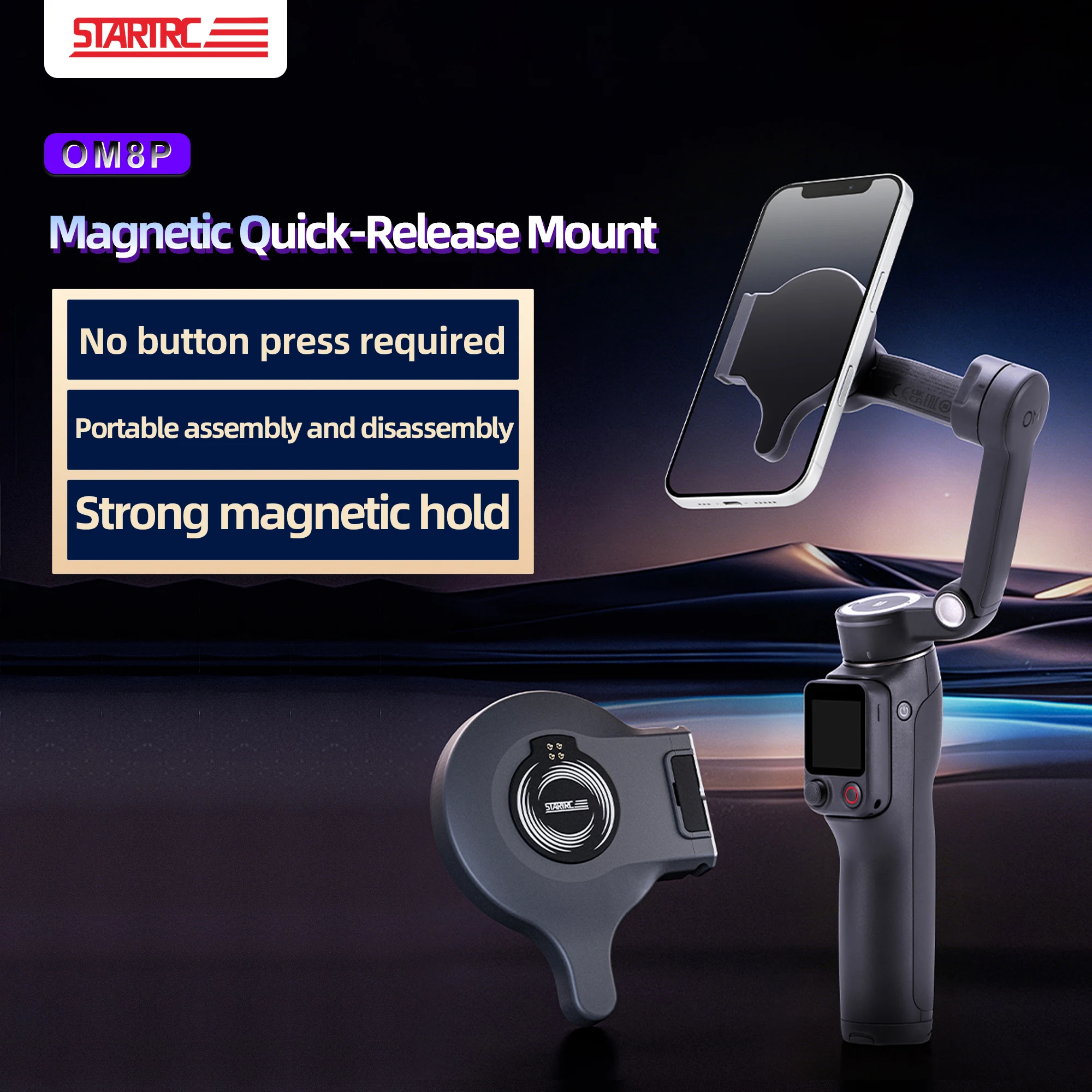 DJI Osmo Mobile 7/8 için Manyetik Tutucu, Telefon Sabitleyici