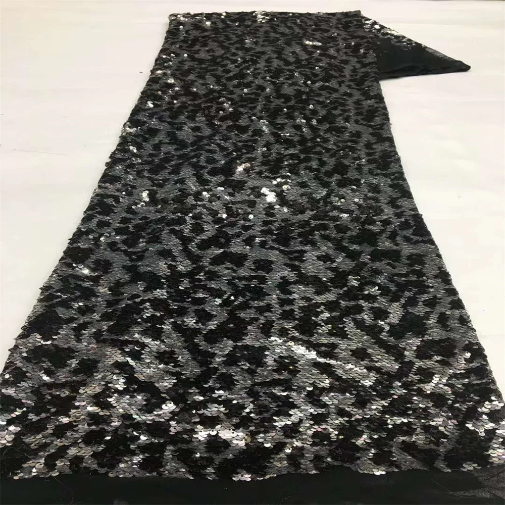 

New Sequins African French Velvet Lace Fabric 2023 High Quality Nigerian Velvet Laces Fabric For Nigerian Clothes 5 Yards XX1403