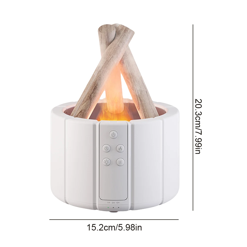 250ml Ultrasonic Aroma Diffuser Auto Shut-Off Cool Mist Humidifier Night Light Simulated Campfire Diffuser with Remote Control