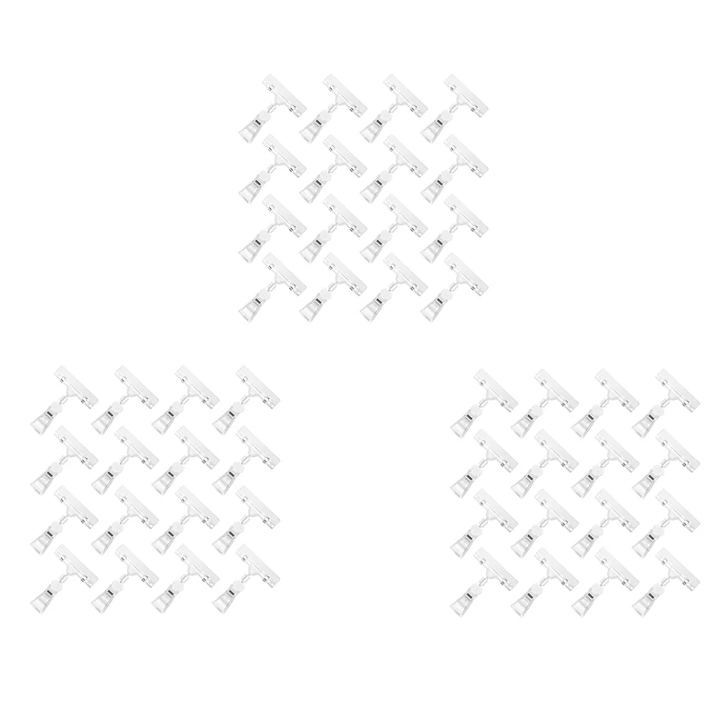 

48Pcs Clear Sign Clips Plastic Clip Sign Holder Stand, Swivel Price Clips Clothing Rack Signs Tag Clothing Rack Signs