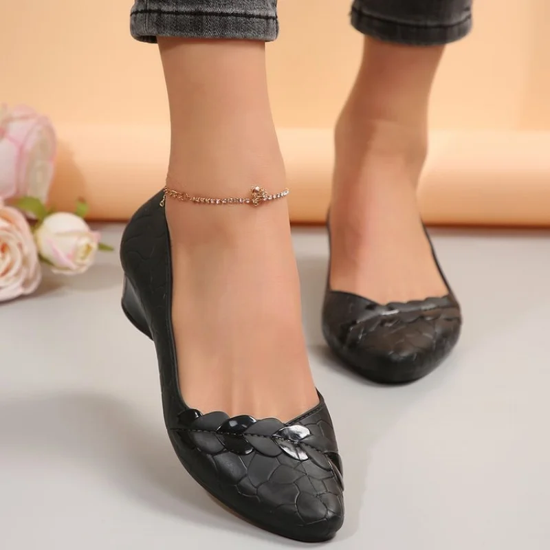 Neue Runde Kopf Flach Platz Ferse Schuhe frauen Elegante Mode High Heels Kleid Schuhe Zapatos Mujer – Detail 7