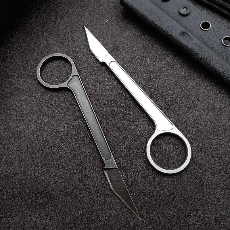 Outdoor Mini Neck Knife Fixed Blade EDC Hunting Knife with K Sheath Keychain Tactical Survival Pokcet Knives Camping Rescue Tool - ztechknives.uk