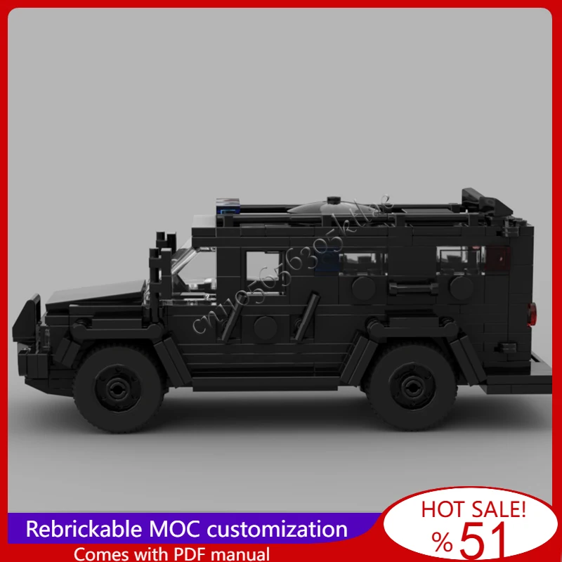 332 PCS MOC 도시 교통 시리즈 SWAT 트럭 모델 기술 빌딩 블록 어린이를위한 창의적 장난감 깜짝 크리스마스 선물