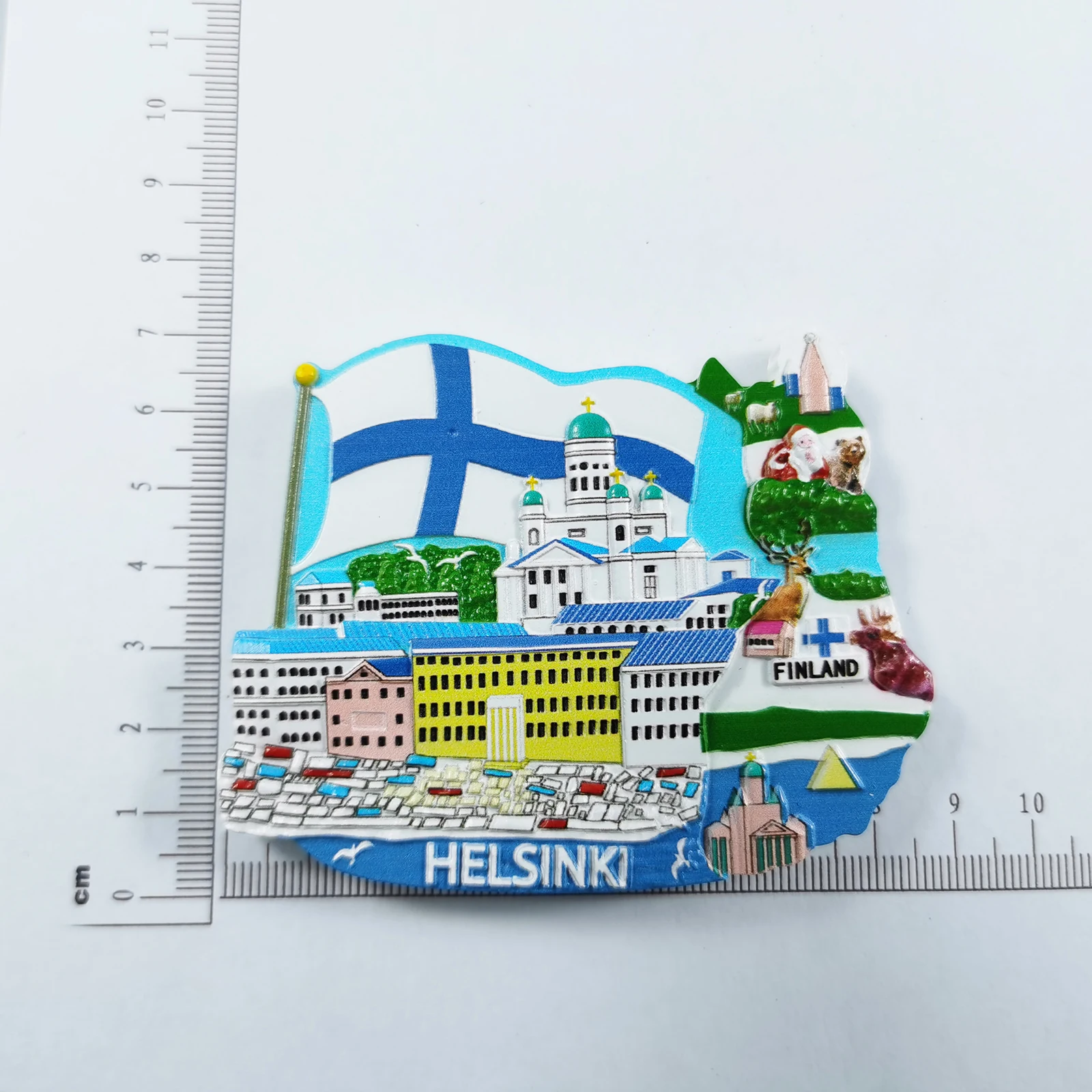 Helsinki Finland 3D Fridge Magnet Souvenir Gift,Resin Handmade Helsinki Refrigerator Magnet Home & Kitchen Decoration Collection