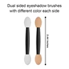 Cuttte 50/100PCS Disposable Dual Sides Eye Shadow Sponge Applicators with Container,  Length Eyeshadow Brushes Makeup Applicator 3
