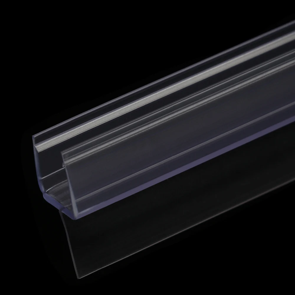 4mm-12mm PVC Sealing Strips Bathroom Glass Door Weatherstrip Window Seal Water Baffle Rubber Bath Screen Hardware