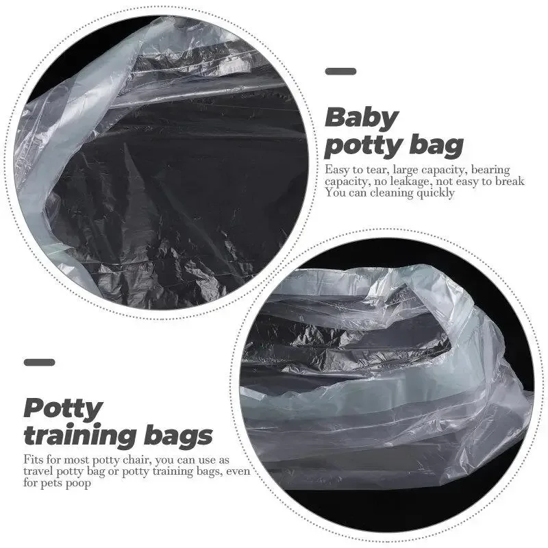 100 Pcs Drawstring Baby Potty Waste Bags Portable Toilet Liners