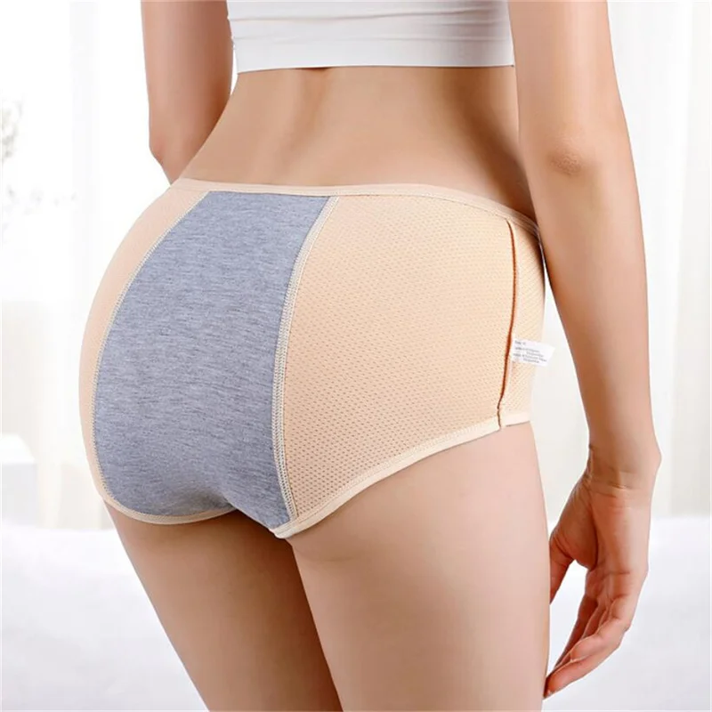 M/L/XL/XXL/3XL/4XL/5XL/6XL Menstrual Underwear Women Period Preventing Lateral Leakage Briefs Plus Size Breathable Mesh Panties