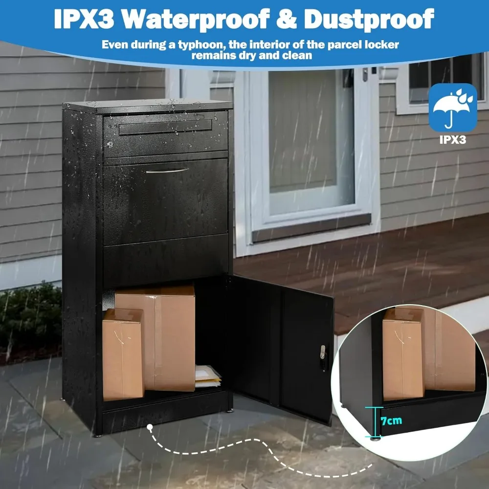 Package Delivery Boxes for Outside, Ultra Large Mailbox for Parcel, Automobile Steel Parcel Mailbox, Waterproof Anti-Thef 5