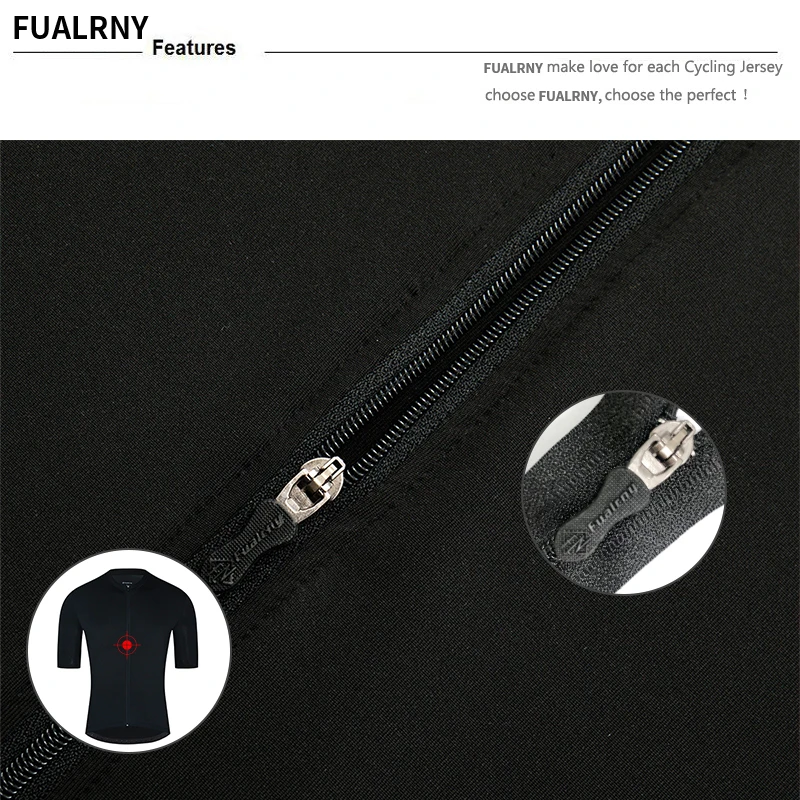 Fualrny Black 2022 사이클링 저지 보풀 방지 친환경 자전거 의류 로드 팀 자전거 웨어 셔츠 24시간 이내에 배송
