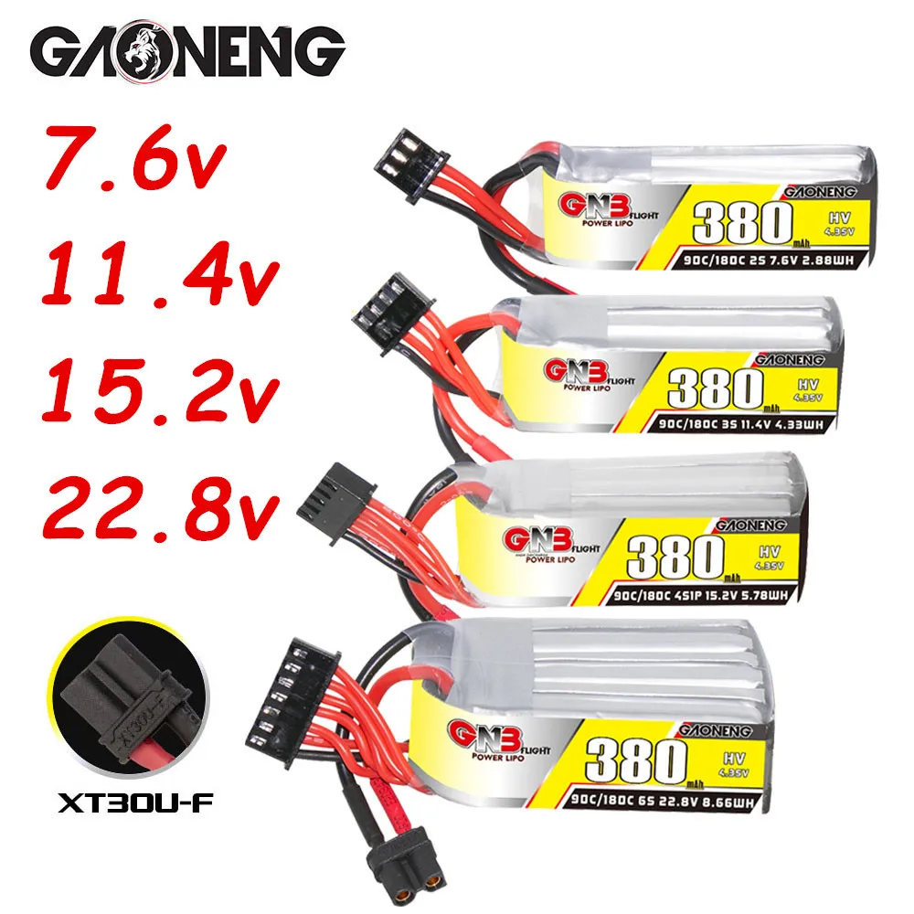 

GNB 7.6v 11.4v 15.2v 22.8v 380mAh 90c/180c Lipo Battery For RC Cars Boats Quadcopter FPV Racing Drone Parts Rechargeable Battery