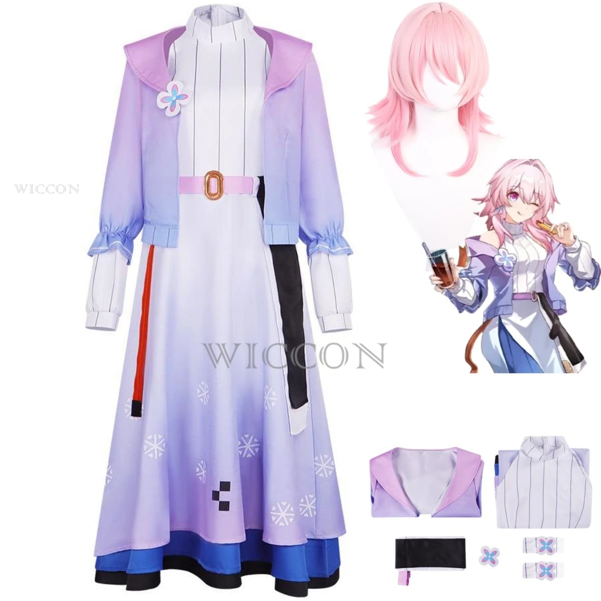 

Anime Game Honkai: Star Rail March 7th Cosplay Costume Danheng Astral Express Wig Daily Dress Woman Sexy Kawaii Carnival Suit