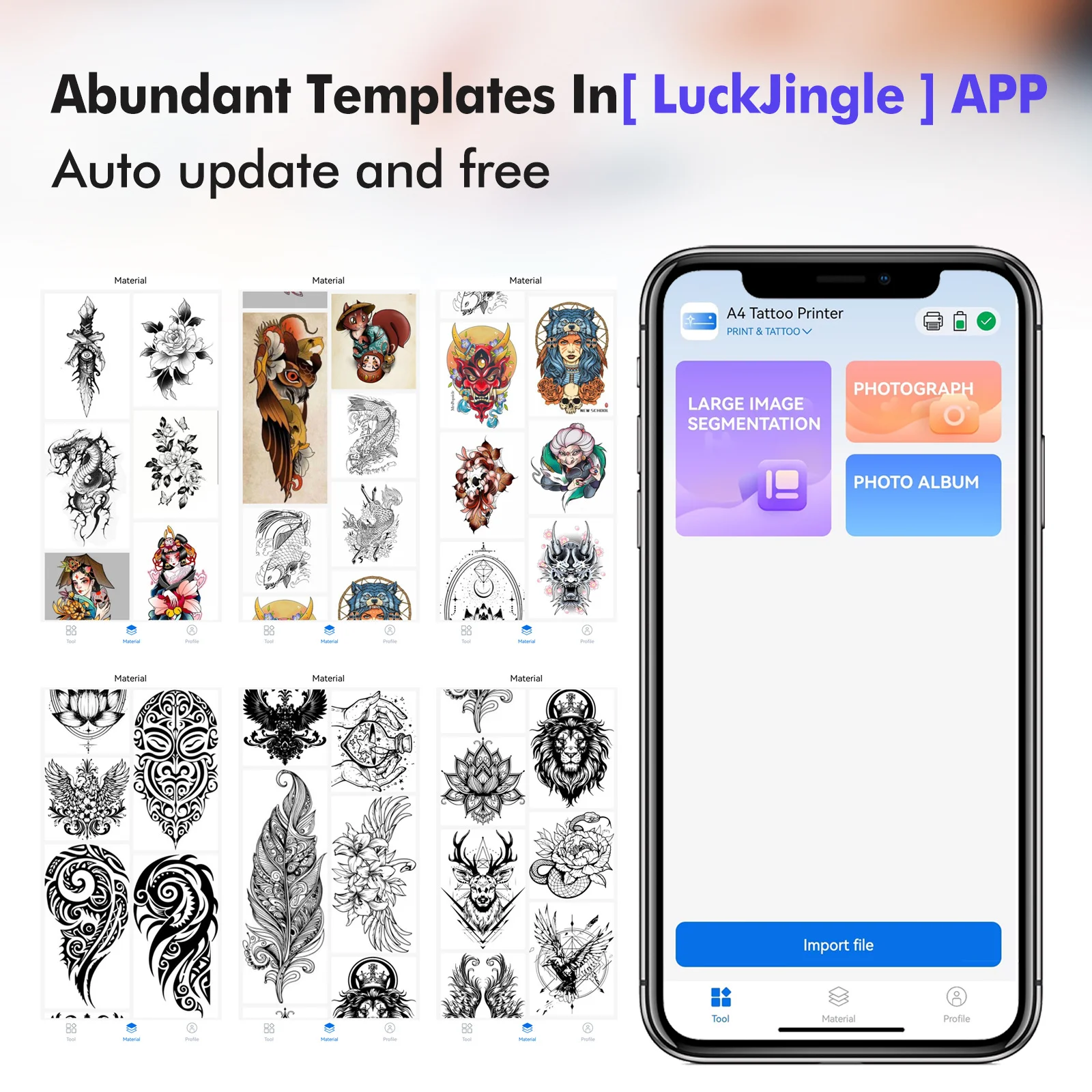 A4 Tattoo Stencil Printer Thermal Tattoo Printer with Transfer Paper Wireless Bluetooth Mini Portable Printer DIY Artist