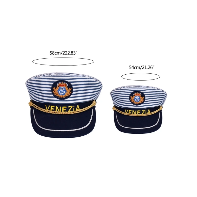 M2EA Captain Hats Sailor Costume Accessory for Masquerade Party Decorations Elegant Dress-up Theme Party Nightclub sailor hat yacht captain hat