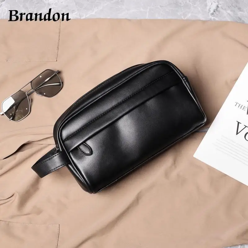 

Fashionable men's high-end classic retro handbag trendy large capacity casual versatile wash niche handbag