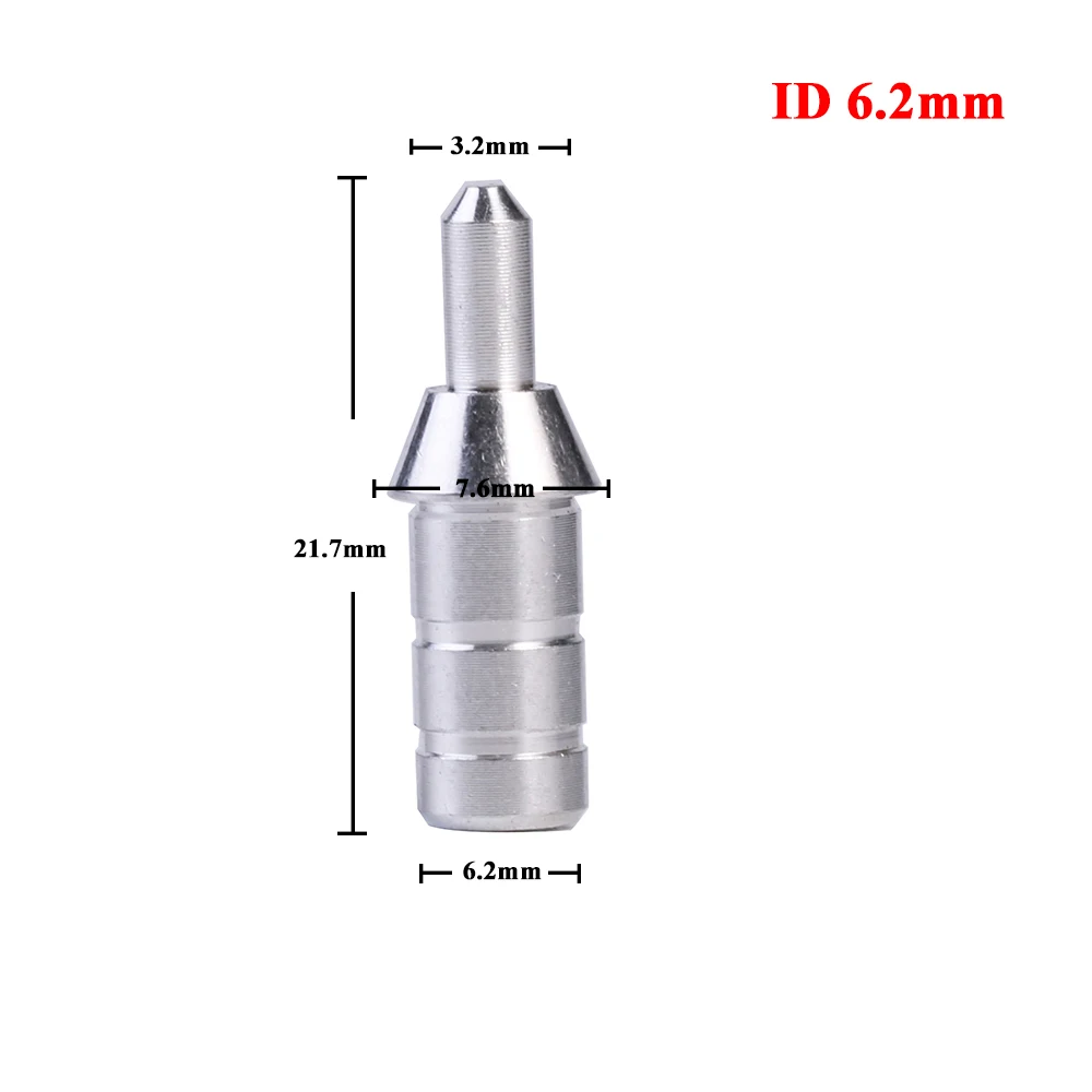 50pcs Arrow Pin Nock ID3.2/4.2/6.2mm Bushing DIY Arrow Nock Pins Adapter for Arrow Shaft Archery 6