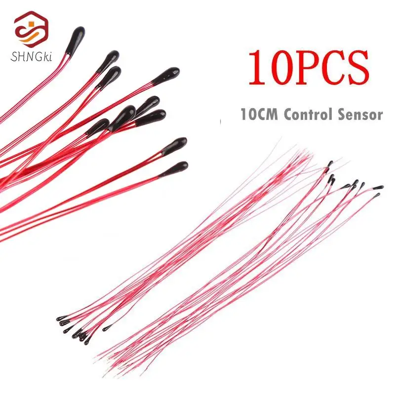 

10PCS NTC Thermistor Thermal Resistor MF52B 10K 100K Probe Strap Wire B3470 B3380 B3950 B3435 B 4250 1% 10CM Control Sensor