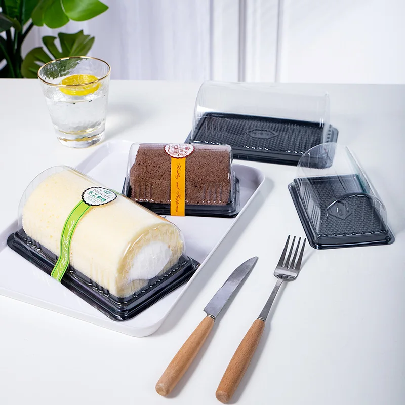 50Pcs Transparent Cake Boxes for Swiss Roll, Sandwich, Hot Dog, Yolk Pastry, DIY Baking... - SKU TCB01746 - UGI Packaging
