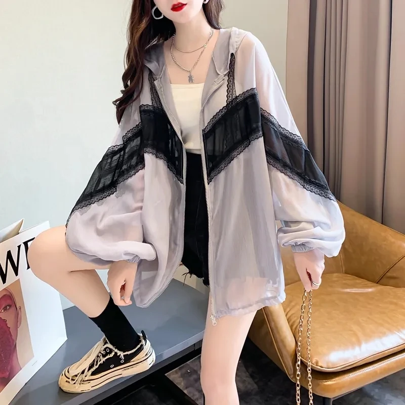 

Loose and Lazy Style Sun Protection Clothes Thin Coat Women's New Summer 2023 Westernized Design Casual and Versatile Top