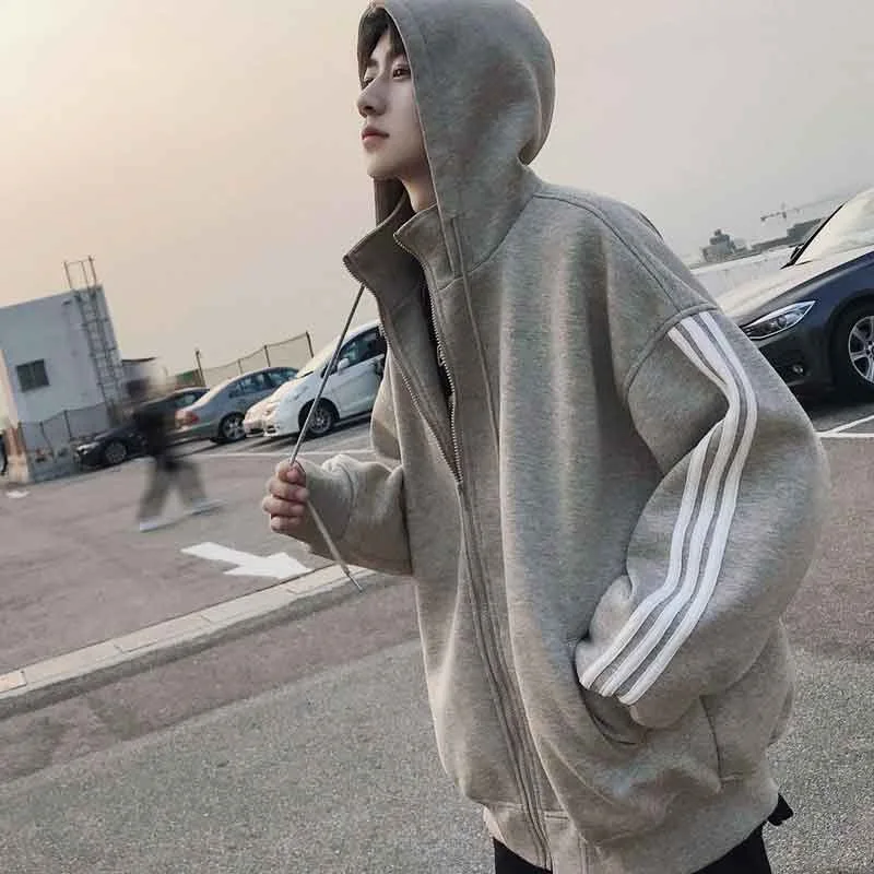 

Autumn Men's Sweater Korean Hoodie Cardigan Spring And Autumn Coat Couples Ins Boys Tide Brand Hip Hop Trend