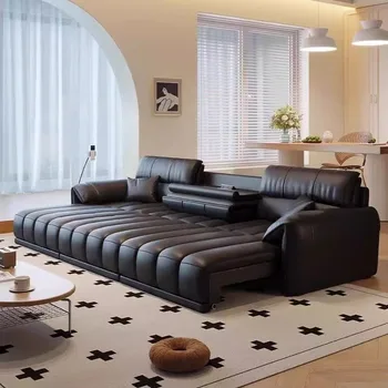 Europe Floor Living Room Sofa Classic Minimalist Lazy Luxury Living Room Sofas Elegant Leather Divani Da Soggiorno Furniture
