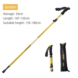 Collapsible Outdoor Trekking Pole for Hiking and Walking - Portable, Lightweight, and Easy to Carry (Yellow)