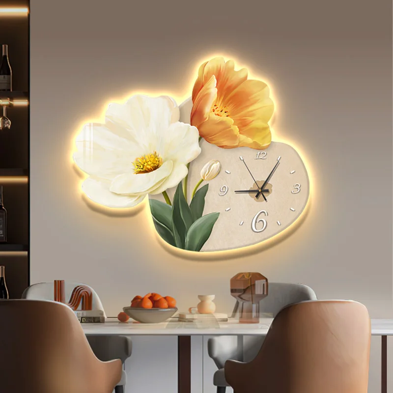 Creativelightluminoushomelivingroomhighendclockdecorative