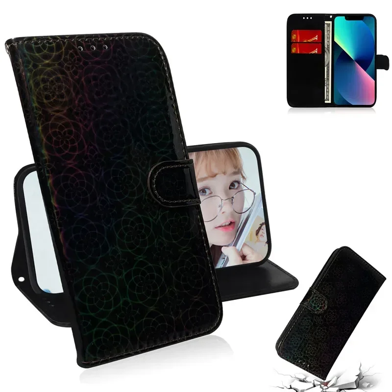 3D Colorful Pattern Wallet Leather Case with Magnetic Flip Cover