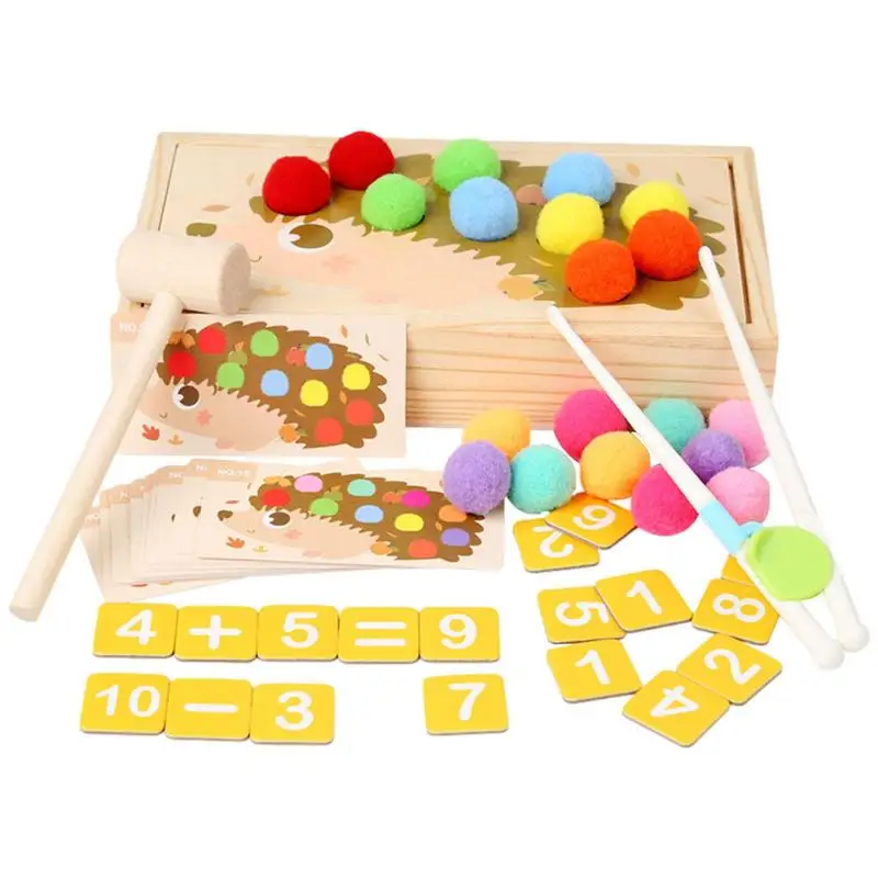 

Wooden Montessori Toys Parent-child Interactive Educational Preschool Learning Colorful Ball Counting Matching Game Toy For Kids