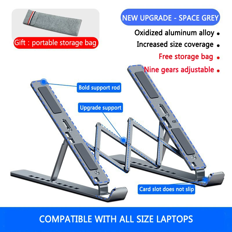 2022 NEW LS501 Aluminum Alloy Laptop Stand Notebook Computer Accessories Stand for Laptops Compatible with 10-15.6 Inch Notebook best laptop cooling stand Laptop Accessories