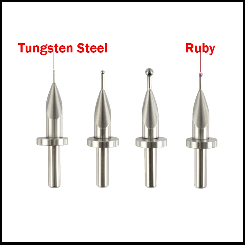 

1mm 1.5mm 2mm Head OD Ruby Tungsten Steel Coordinate Measuring Machine Gauge Meter Tip Altimeter Pin Height Indicator Probe