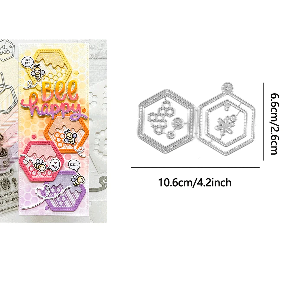Magischer Iris, gewellte Add-on-Metall-Stanzformen, Prägung, gestanzter Bienenstock für DIY-Kartenherstellung, Scrapbooking, Bastelbedarf – Detail 6
