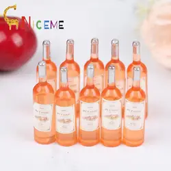 10Pcs 1/12 Mini Wine Bottle Sparkling Water Set Dollhouse Miniature Accessories Simulation Drinks Model Toys Doll House Decor