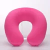 Travel Office Headrest U-shaped Inflatable Short Plush Cover + PVC Inflatable Pillow Pillow Support Cushion Neck Pillow 9 Colors 2