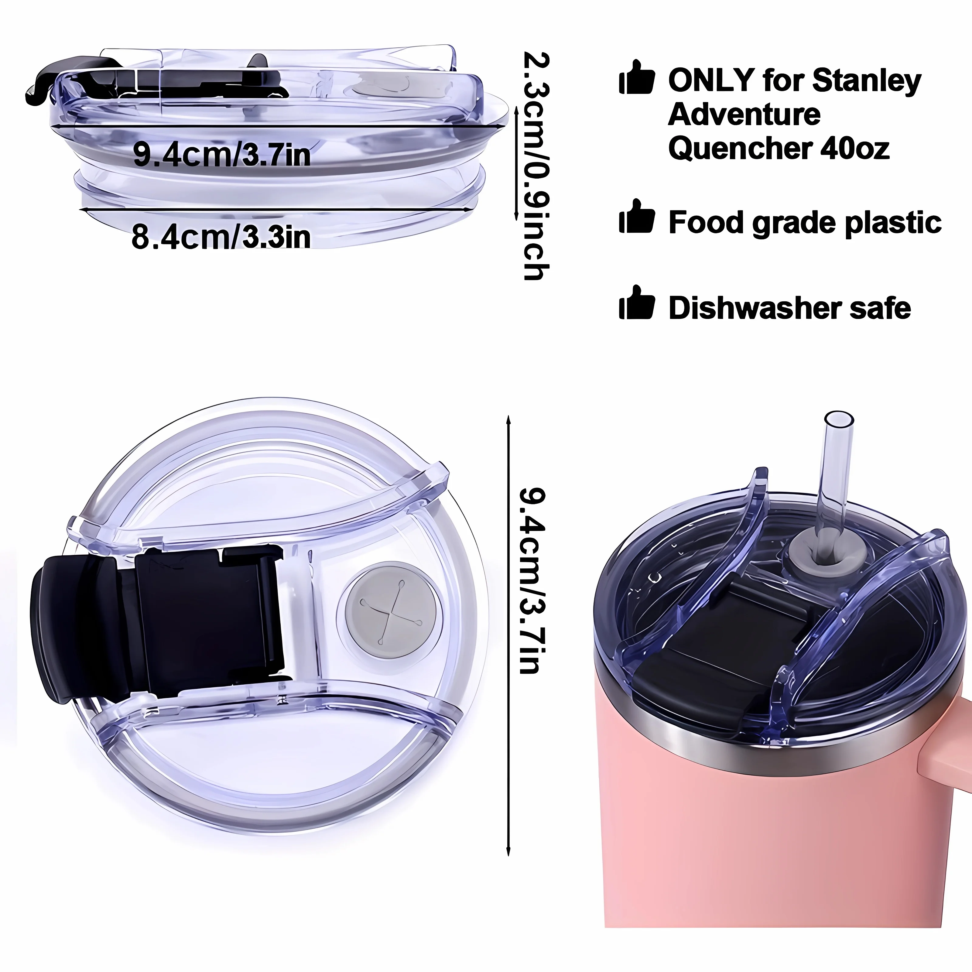 Cup Cover 1pc Leak-proof Lid for 40oz Tumbler Cup Spill Proof Tumbler Covers Replacement Cover for Stanley Cup Accessory