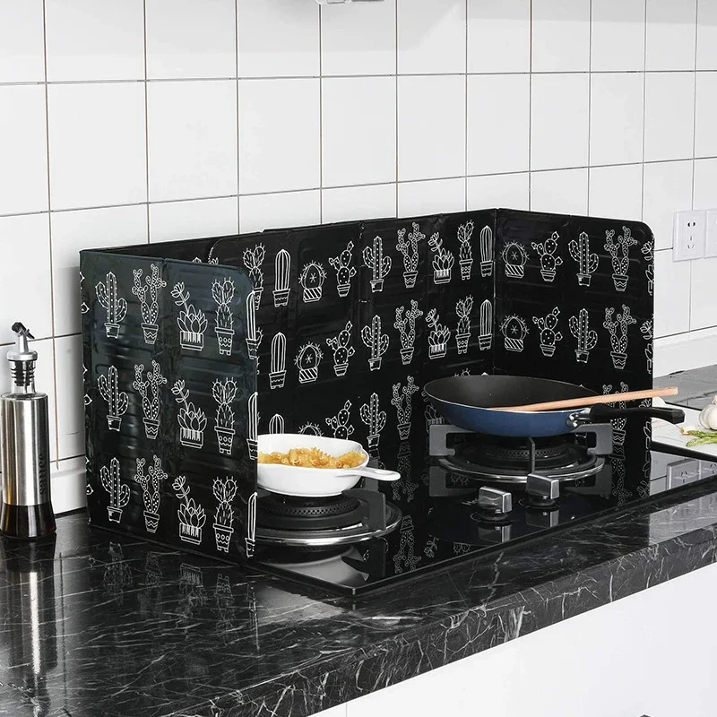 Oil Splatter Guard 3 Sided Kitchen Aluminum Foil Anti Splatter Shield Grease for Stove Top and Frying Pan kitchen splatter screen kitchen splash guard