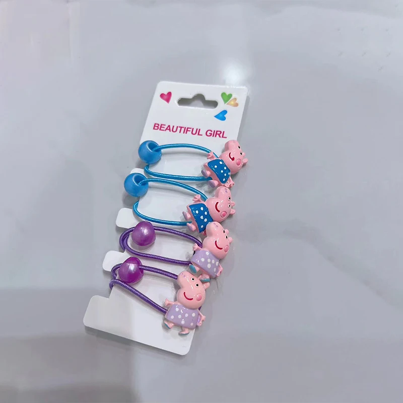 Peppa Pig Hairpins Hair Rope kids Kawaii Peppa Pig George Hairpins Hair Rope Bb Clip Girls Accessories Students Gifts hair accessories
