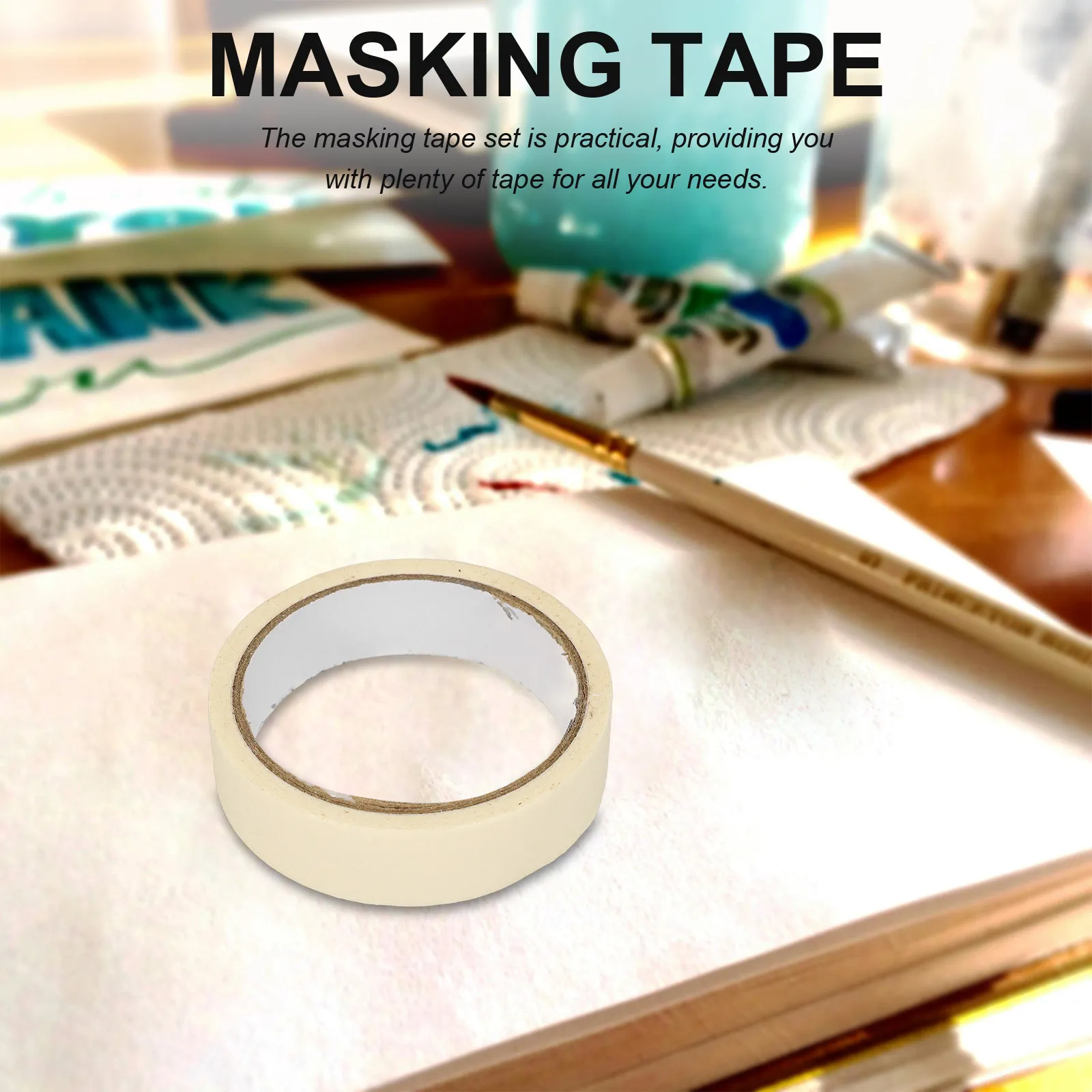 10롤 화이트 페인팅 테이프 20미터 각 롤, 벽 장식, 미술 프로젝트, 자동차 도색, 페인터 테이프용으로 제거 가능