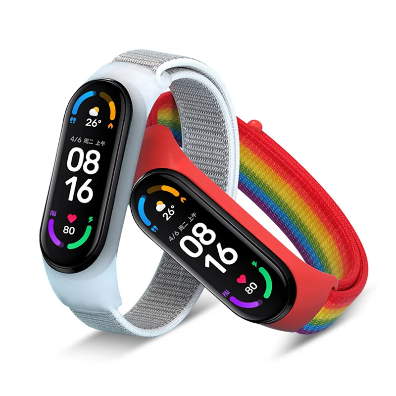 Фото Ремешок нейлоновый для Xiaomi Mi Band 7 6 3 5, спортивный Воздухопроницаемый браслет для Miband 7 5 4 3, сменный Браслет №4