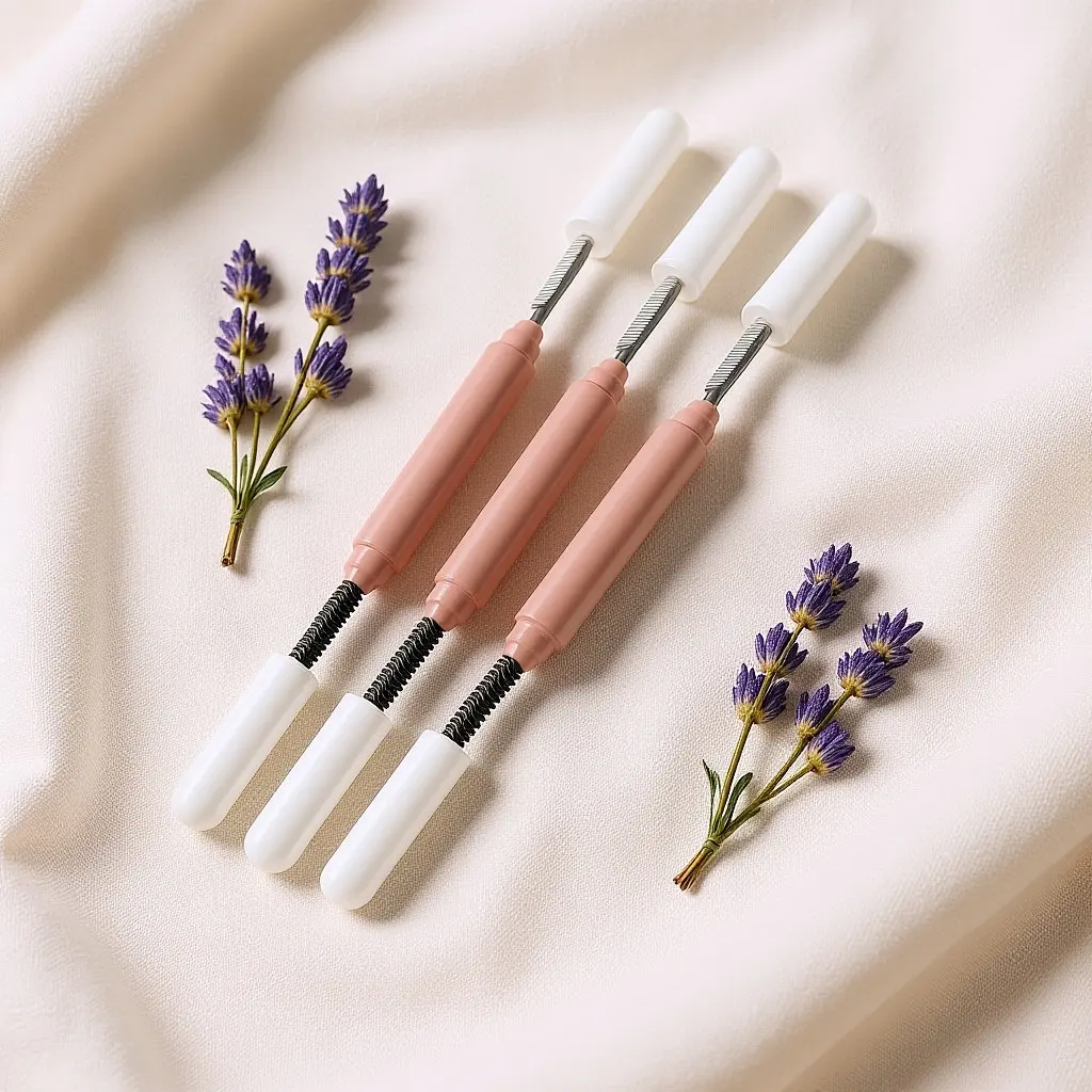 4pcs 이중 용도 뷰티 빗 스테인레스 스틸 속눈썹 브러쉬 분리기 속눈썹 손질을위한 금속 마스카라 애플리케이터 휴대용 메이크업