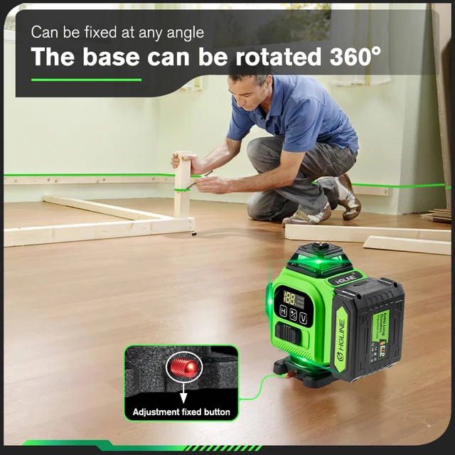 HGLINE 16 Lines Laser Level Professional 4x360° Cross Horizontal Vertical Levels Machine APP Remote Control Laser Level Tool 4