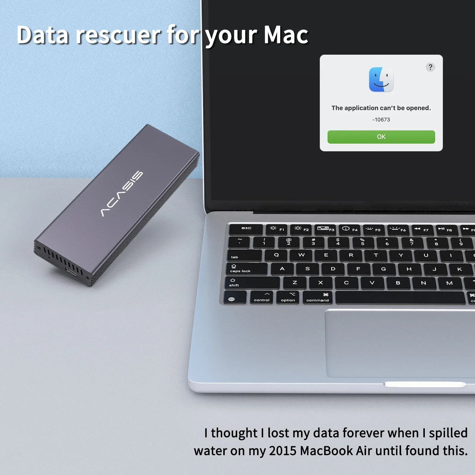 ACASIS MacBook SSD Enclosure Suit M.2 Nvme SSD 12+16 PIN for Apple Mac/iMac/MacBook Pro/Air 2013 to Portable Storage Case